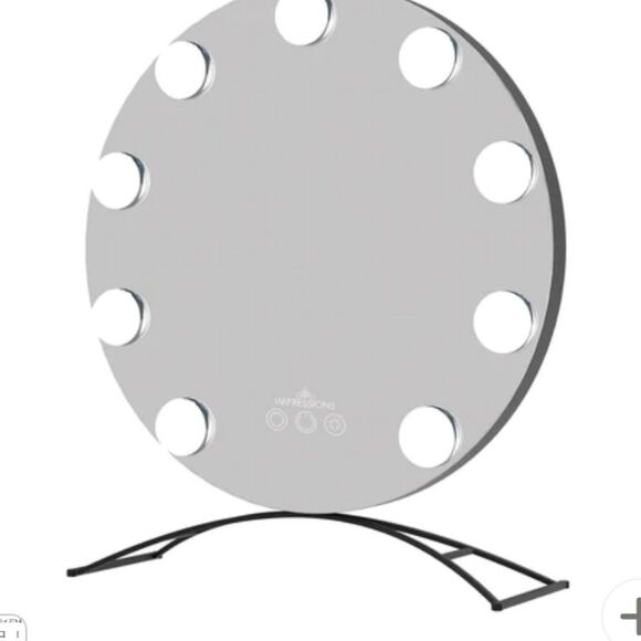 Impressions Hollywood Round XL Tri-Tone LED Makeup Mirror- White